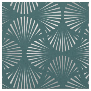 Aquamarines und silberes Art-Déco-Lüftermuster Stoff