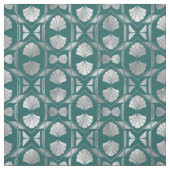 Aquamarines und silberes Design der Muschel Stoff (Muster)