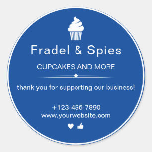 Aquamarines und weißes einfaches Cupcake-Business Runder Aufkleber