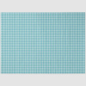 Aquamarines und weißes Gingham-Musterpapier Seidenpapier (Vorderseite)