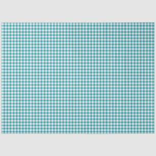 Aquamarines und weißes Gingham-Musterpapier Seidenpapier