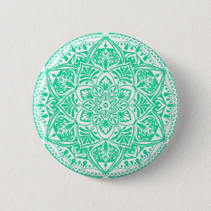 Aquamarines und weißes Mandala - Loergano - Cedar Button