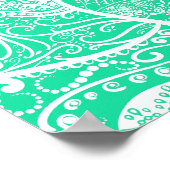 Aquamarines und weißes Mandala - Loergano - Cedar Poster (Ecke)