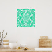 Aquamarines und weißes Mandala - Loergano - Cedar Poster (Küche)