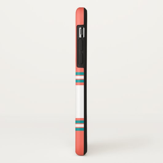 Aquamarines und weißes Monogramm-Elegant Case-Mate iPhone Hülle (Hinten/Links)