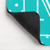 Aquamarines und weißes Polka Dot Muster. Benutzerd Mousepad (Ecke)