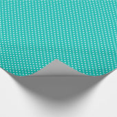 Aquamarines und weißes Polka-Dot-Muster Geschenkpapier (Ecke)