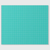 Aquamarines und weißes Polka-Dot-Muster Geschenkpapier (Flach)