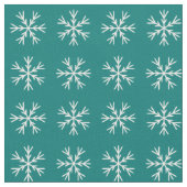 Aquamarines und weißes Schneeflockenmuster Stoff (Nahaufnahme)