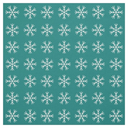 Aquamarines und weißes Schneeflockenmuster Stoff (Muster)