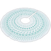 Aquamarines und weißes Weihnachtsmuster Polyester Weihnachtsbaumdecke (Schrägansicht)