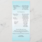 Aquamarines und weißes Zebra Diamond Hochzeitsprog Programm (Rückseite)