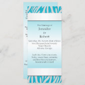 Aquamarines und weißes Zebra Diamond Hochzeitsprog Programm (Vorne/Hinten)