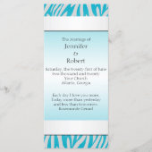 Aquamarines und weißes Zebra Diamond Hochzeitsprog Programm (Vorderseite)