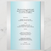 Aquamarines und weißes Zebra Diamond Wedding Menu (Vorderseite)
