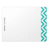 Aquamarines und weißes Zickzack ZigZag-Muster Notizblock (Vorderseite)