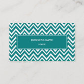 Aquamarines und Zickzack Muster Visitenkarte (Rückseite)