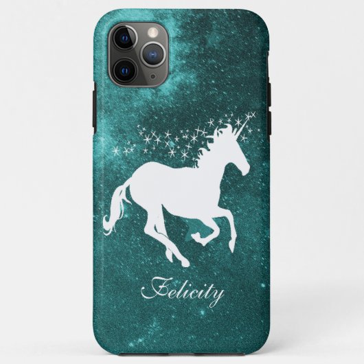 Aquamarines Unicorn Personalisiert Case-Mate iPhon iPhone Hülle (Rückseite)