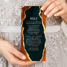 Aquamarines, verbranntes Orange & Gold Agate-Progr Werbekarte