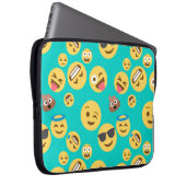 Aquamarines verrücktes Emoji Muster Laptopschutzhülle (Vorne Rechts)