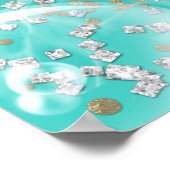 Aquamarines verzaubertes Starfish & Bubbles Banner Poster (Ecke)