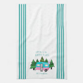 Aquamarines Vintages Camping Tee Geschirrtuch (Vertikal)