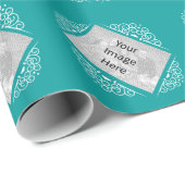 Aquamarines Vintages Geschenkpapier (Rolleneckpunkt)