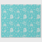 Aquamarines Vintages Retro-Musterpapier Geschenkpapier (Flach)