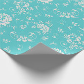 Aquamarines Vintages Retro-Musterpapier Geschenkpapier (Ecke)