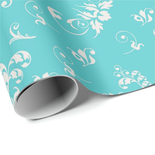 Aquamarines Vintages Retro-Musterpapier Geschenkpapier (Rolleneckpunkt)