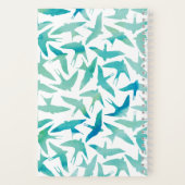 Aquamarines Vogelmuster Notizblock (Rückseite)