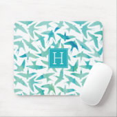 Aquamarines Vogelschutzmuster Mousepad (Mit Mouse)