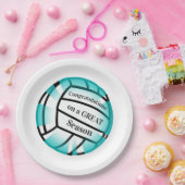 Aquamarines Volleyballpapier-Party Pappteller (Party)