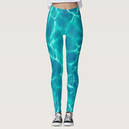 Aquamarines Wasser, für den Text oder den Namen Leggings (Vorderseite)