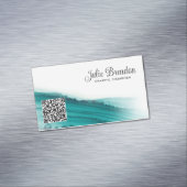 Aquamarines Watercolor-Skript nach Maß Magnetische Visitenkarte (Beispiel)