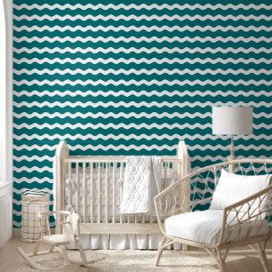 Aquamarines Wavy Ric Rac Strickmuster Tapete