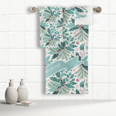 Aquamarines Weihnachts-Holly-Berries-Muster#17 ID1 Badhandtuch Set