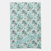 Aquamarines Weihnachts-Holly-Berries-Muster#17 ID1 Geschirrtuch (Vertikal)