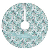 Aquamarines Weihnachts-Holly-Berries-Muster#17 ID1 Polyester Weihnachtsbaumdecke (Vorderseite)