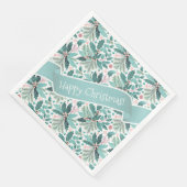 Aquamarines Weihnachts-Holly-Berries-Muster#17 ID1 Serviette (Ecke)