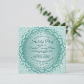 Aquamarines Weihnachts-Party Einladung (Stehend Vorderseite)