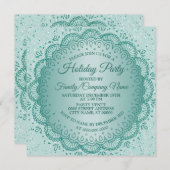 Aquamarines Weihnachts-Party Einladung (Vorne/Hinten)