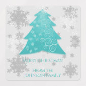 Aquamarines Weihnachtsbaumbacketikett Etiketten (Design 1)