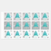 Aquamarines Weihnachtsbaumbacketikett Etiketten (Blatt)