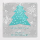 Aquamarines Weihnachtsbaumbacketikett Etiketten (Design 2)