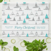 Aquamarines Weihnachtsbaummuster#5 ID1009 Geschirrtuch (Gefaltet)