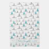 Aquamarines Weihnachtsbaummuster#5 ID1009 Geschirrtuch (Vertikal)