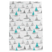 Aquamarines Weihnachtsbaummuster#5 ID1009 Mittlere Geschenktüte (Rückseite)