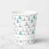 Aquamarines Weihnachtsbaummuster#5 ID1009 Pappbecher (Rechts)
