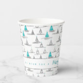 Aquamarines Weihnachtsbaummuster#5 ID1009 Pappbecher (Vorderseite)